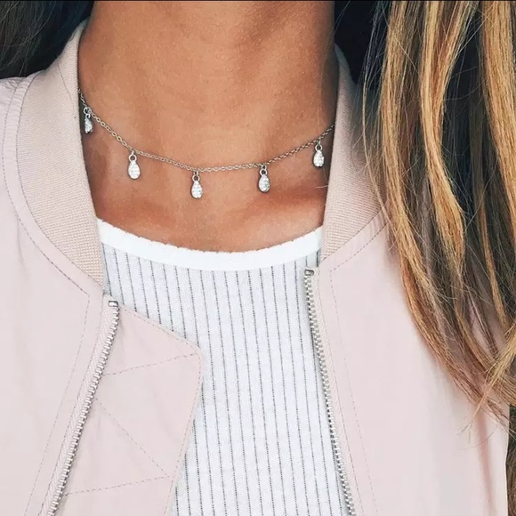 SILVER Jupiter Necklace ✶ Crystal Choker GIFT - Picture 1 of 4